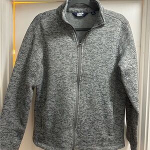Gray zip up sweater. Gently worn